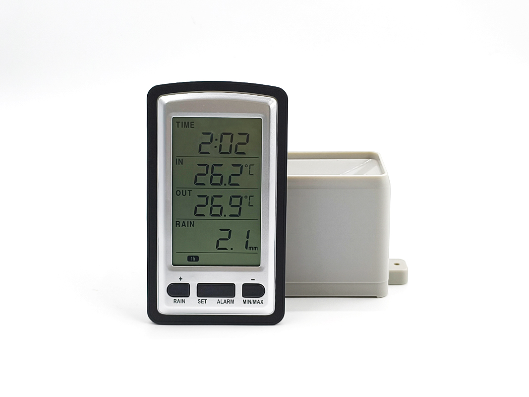 Rain Gauge Digital - Pluviomètre sans fil avec thermomètre, station