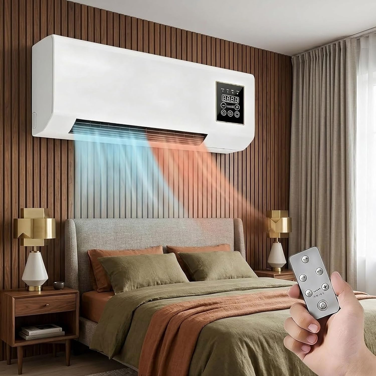 Smart Garden Rooms - Ventilateur de climatisation mural, combo chauffage