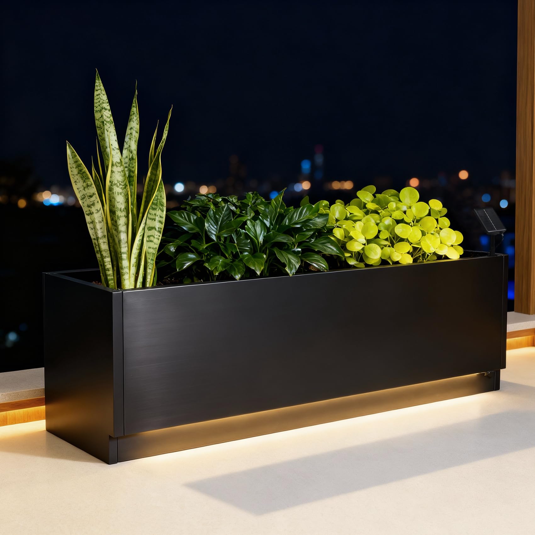 Smart Garden Box - Jardinière en métal LED 47x16 avec