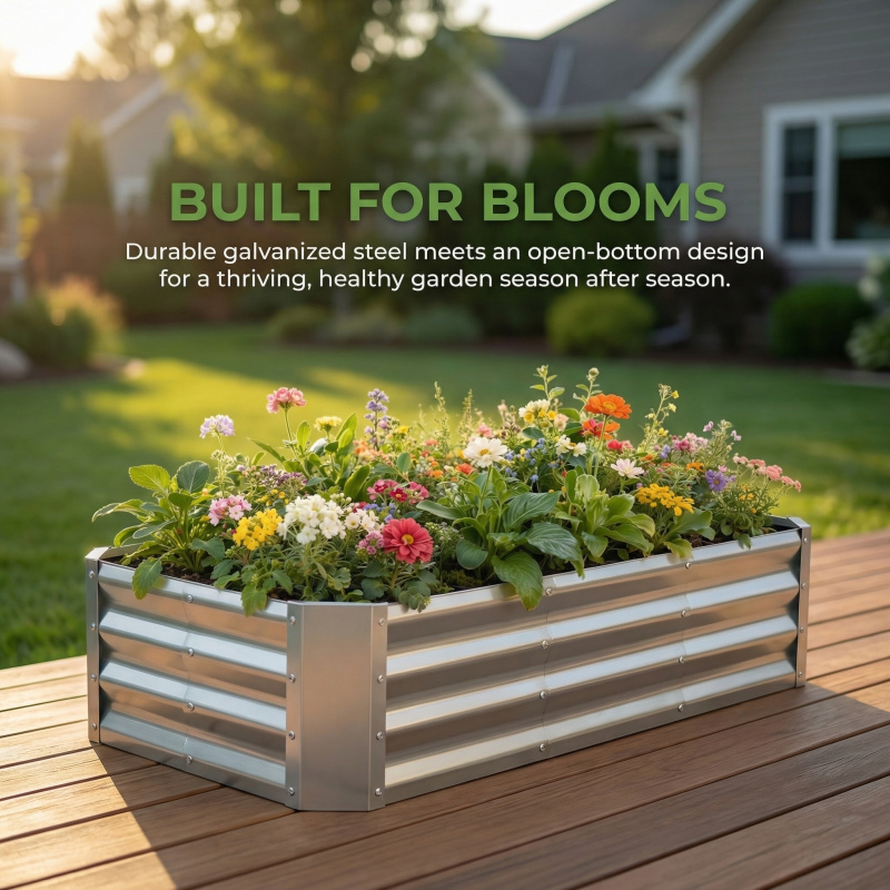Smart Garden Storage - Grand kit de jardinière galvanisée sans
