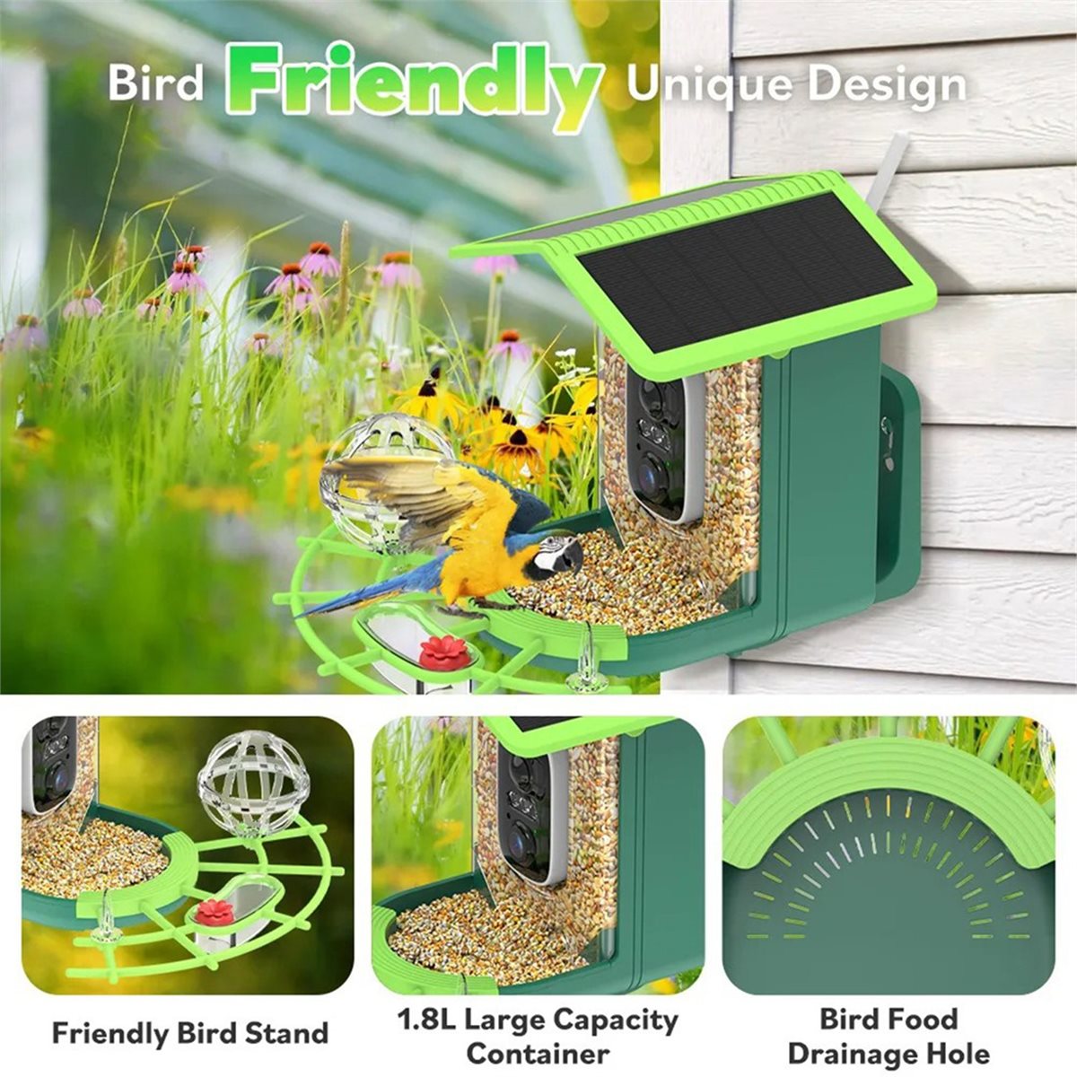 Smart Garden Video - Caméra de mangeoire à oiseaux intelligente