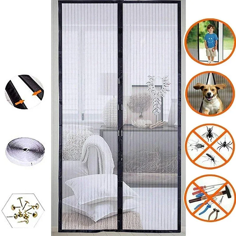 Smart Garden Gate - Moustiquaire magnétique pour porte, 80/90/100 Cms,