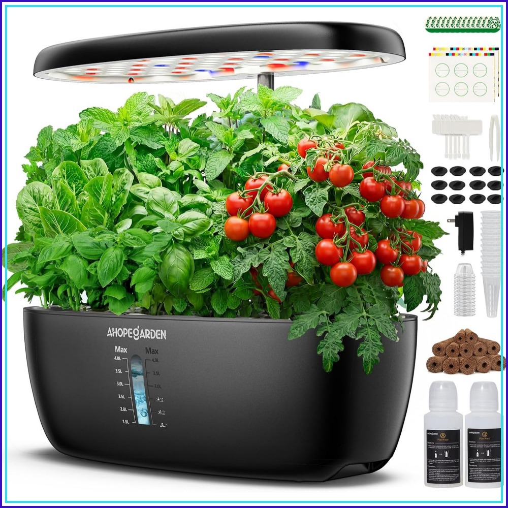 Indoor Herb Garden Kit - Jardin hydroponique à 12 pots avec