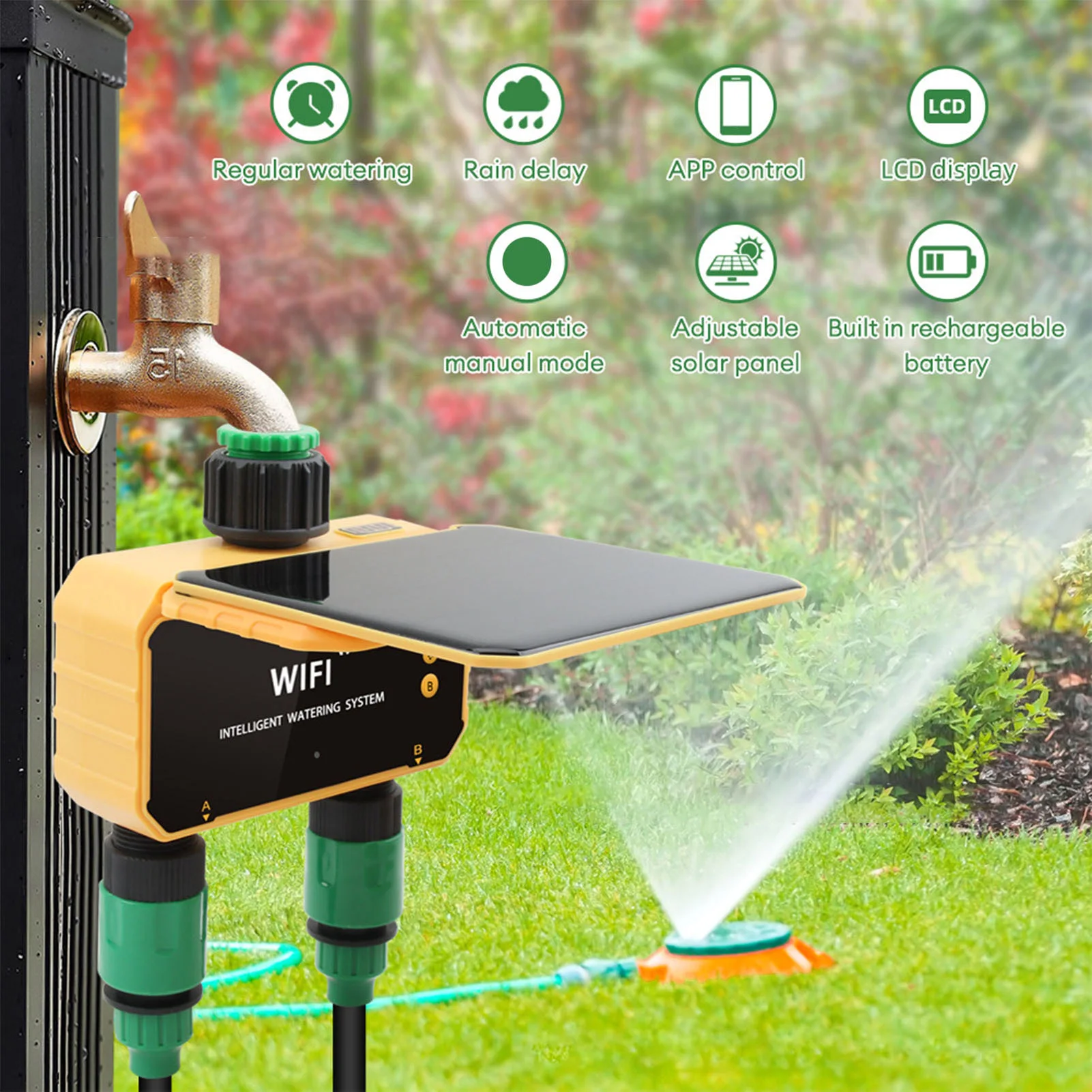 App Smart Garden - Programmateur d'arrosage intelligent solaire WiFi avec