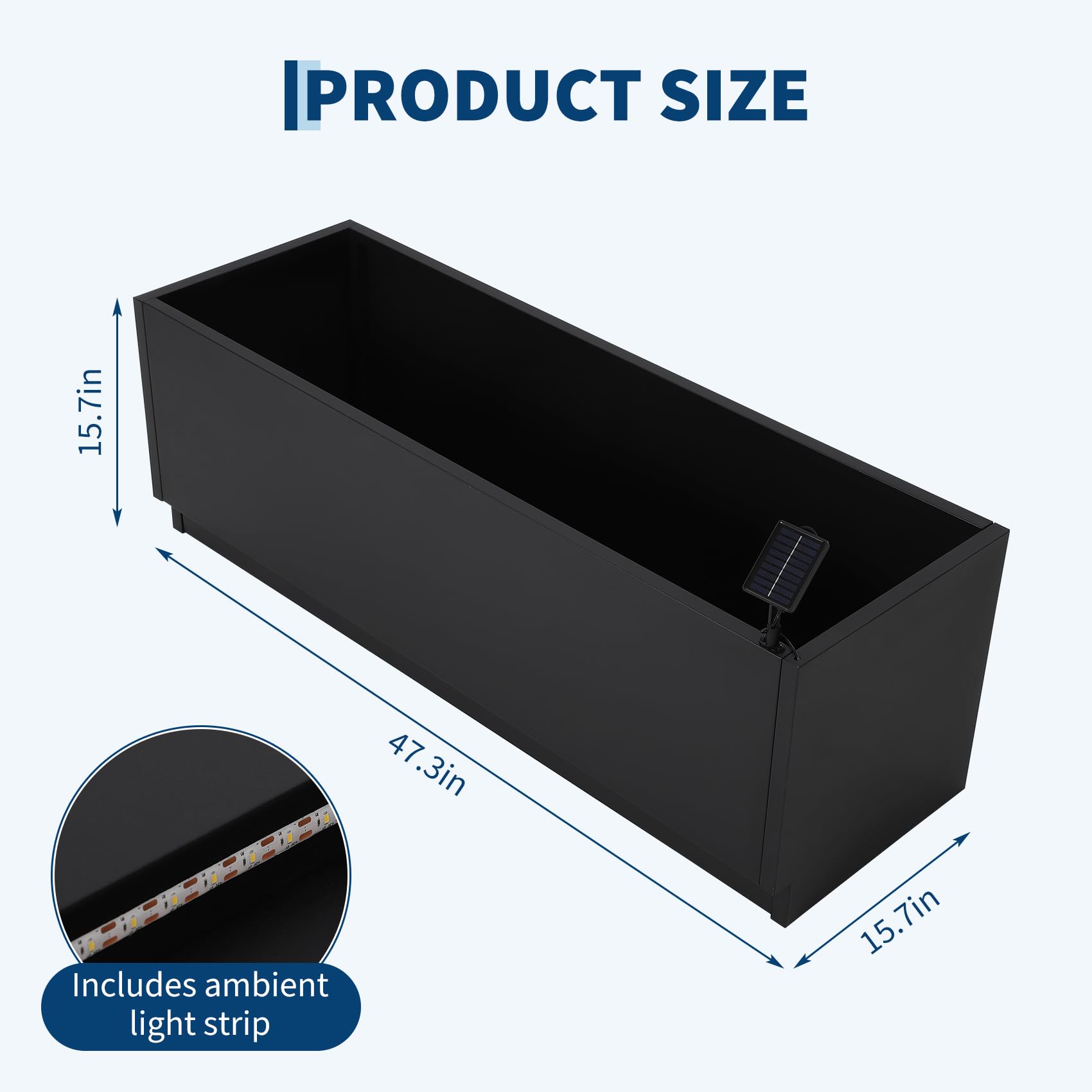 Jardinière en métal LED 47x16  - Smart Garden Box avis et prix